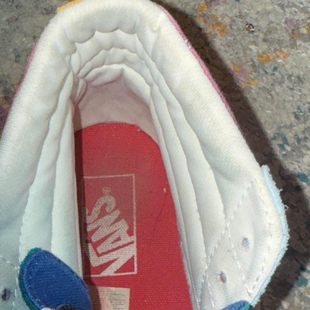 Van High-Top Sk8-Hi Colorblock Suede/Canvas Skate Sneakers 7.5/9 - Picture 5 of 9